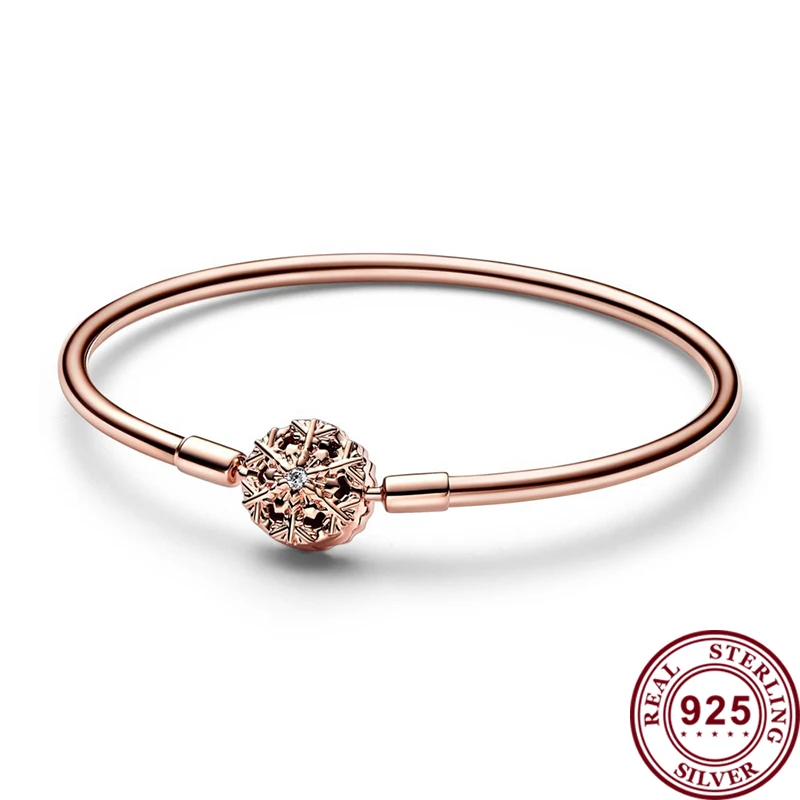 2023 New 925 Silver Original Women's Creative Gold Beaded Love Heart Logo Circle Bracelet Women's Festival High Quality Gift