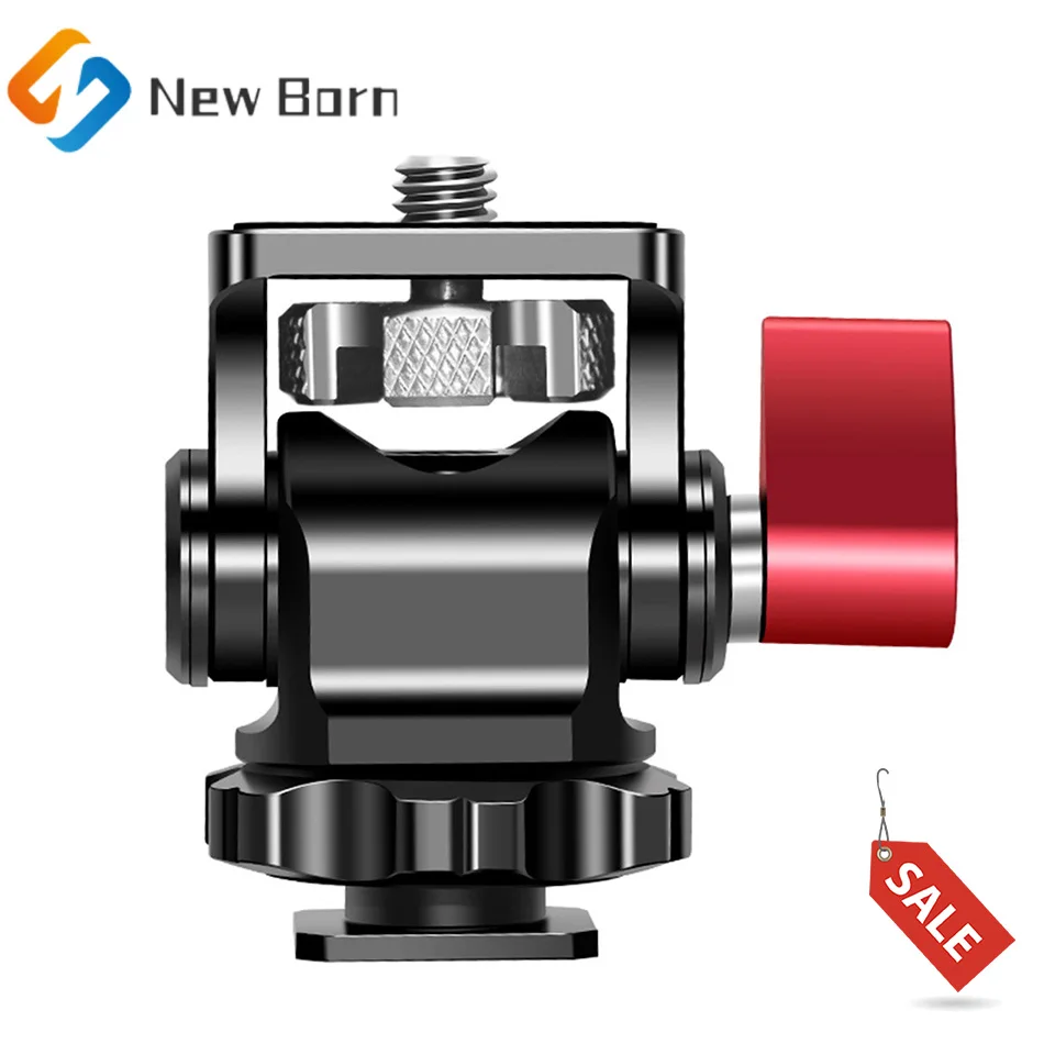 

Aluminum Alloy Snail Pan Tilt Bracket Monitor Hot Shoe Base DSLR Camera Universal Accessories Quick Installation Mini Pan Tilt