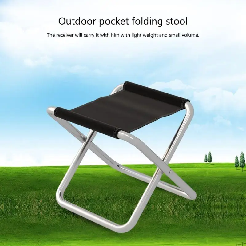 Q1FF Lightweight Aluminum Alloy Chair Camping Foldable Stool Collapsible Fishing Stool Small for Adults Kids, Outdoor