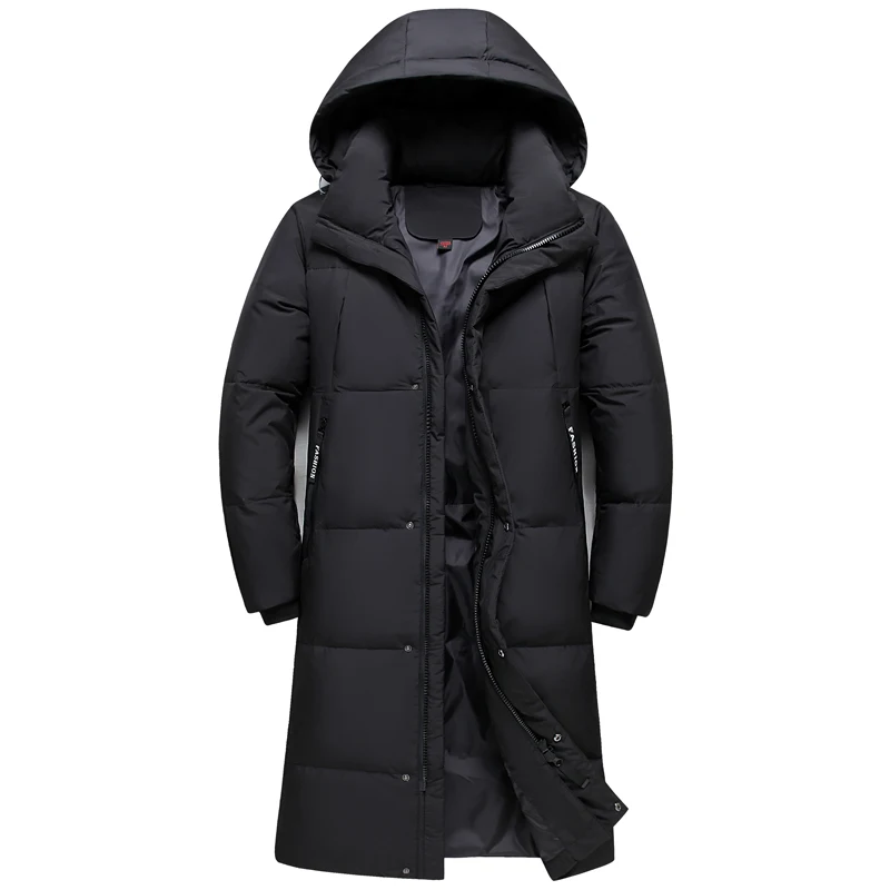 

2023 New Arrival Winter Down Jackets Men Overcoat Fashion Thicken Warm 90% White Duck Down Coats for Men Hooded Black Long Parka