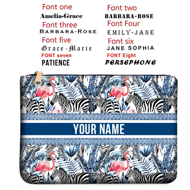Borsa donna primavera estate Fashion Designer Party Clutch stampa personalizzata nome lettera borsa da spiaggia borsa cosmetica da viaggio 6