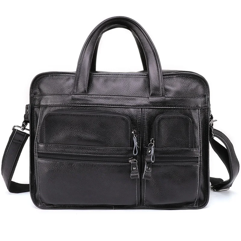 Bag Men Leather Men’ s Briefcase Laptop Casual Business Tote Bags Shoulder Crossbody Bags Men Handbag Large Travel Laptop Bag