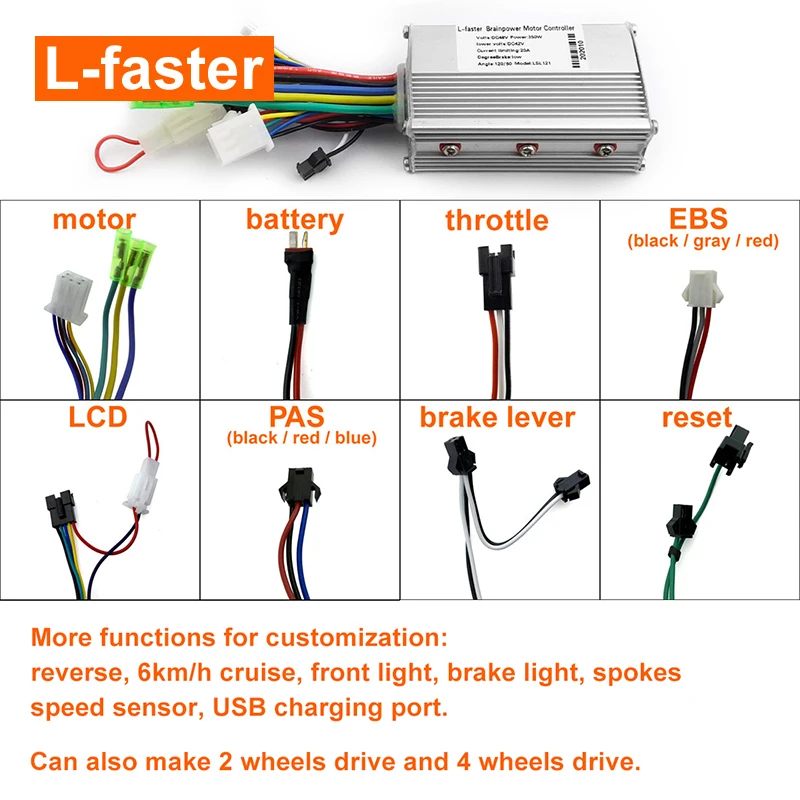 Kit De Conversion Vélo électrique Roue Arrière 26 Pouce