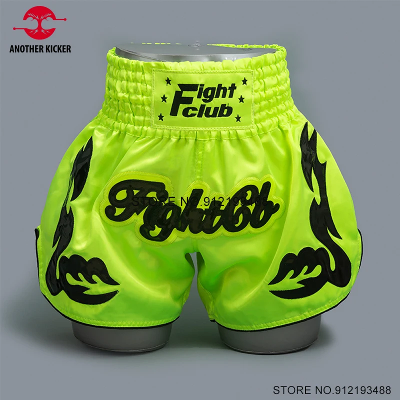 Muay Thai Shorts Embroidered Kick Boxing Training Shorts Men Women Child Martial Arts Grappling Kickboxing Cage Fighting Pants