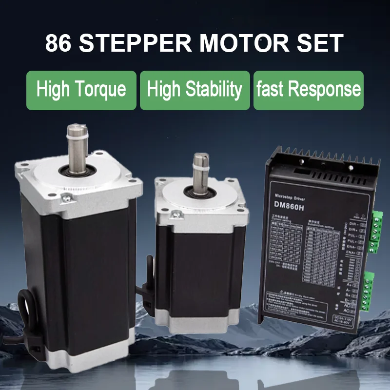 Nema 34 스테퍼 모터 토크 8.5Nm(L=118mm)/10Nm/12NM/12.5Nm+드라이버 DM860H/MA860H+60V 전원 공급 장치+4/5축 제어 보드