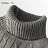 Autumn Men's Long Sleeve Knitted Sweaters Men's Slim Fit Turtleneck Sweater Casual Pullover Sweater Lightweight Ribbed Sweater 1