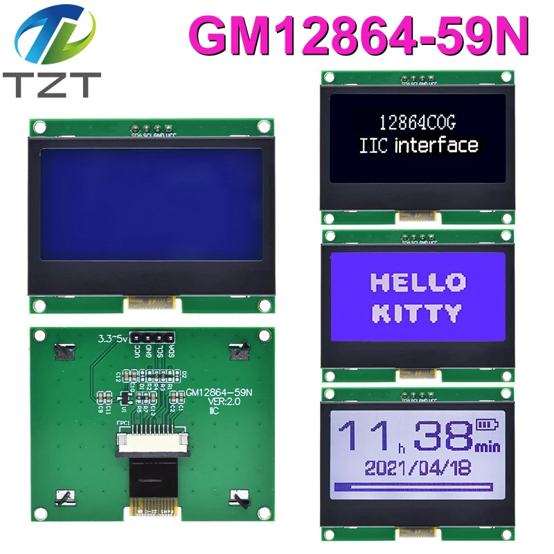 12864B11 12pin 12864 LCD Screen With Backlight 128*64 Dot Matrix Display FPC Plug-in Connection - Foto 7