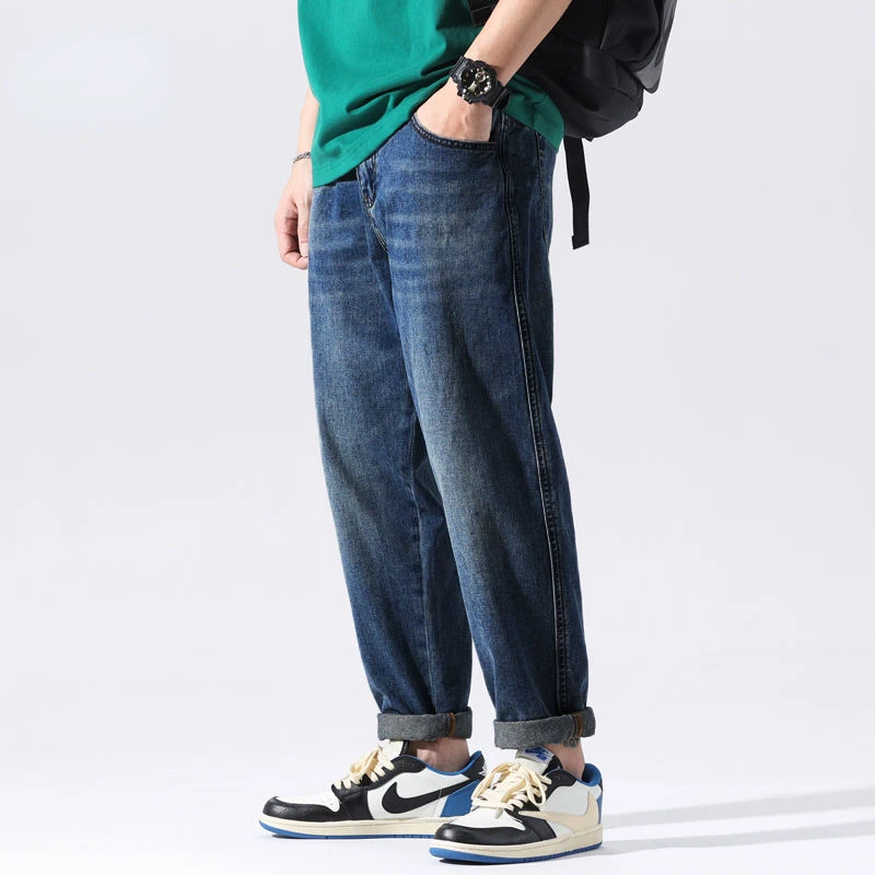 

Spring Straight Jeans Men Fashion Retro Casual Wide Leg Jeans Men Streetwear Loose Hip Hop Denim Pants Mens Jeans Trousers Z68