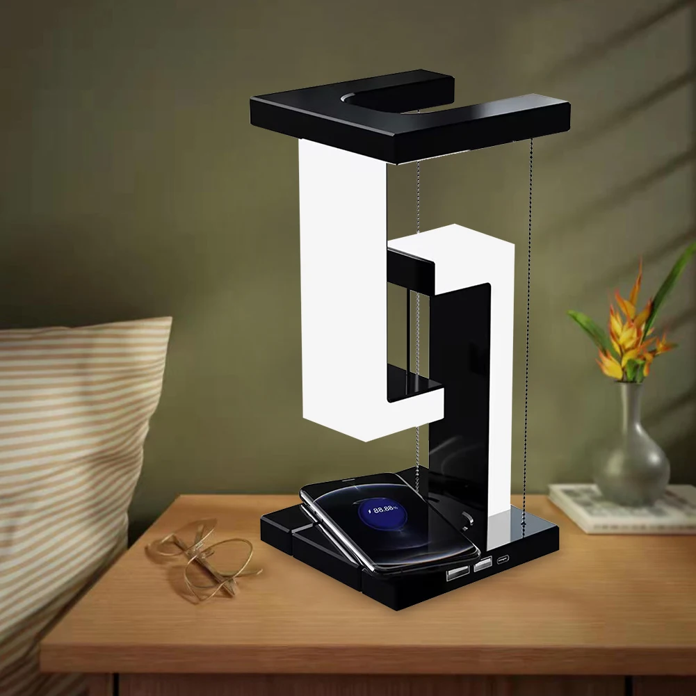 Decorative Floating Light Smartphone Wireless Charging Anti-Gravity Table Light Multi-Functional Dimmable for Home Bedroom Decor 4