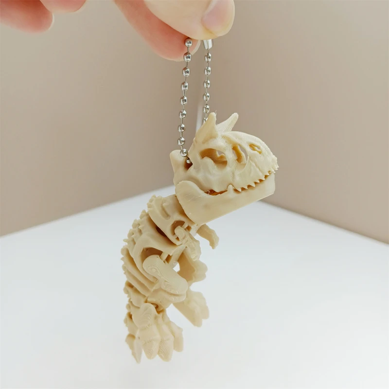 Rotatable T-Rex Skeleton Fidget Toy - 3D Printed Dinosaur Desk Decor & Novelty Gift