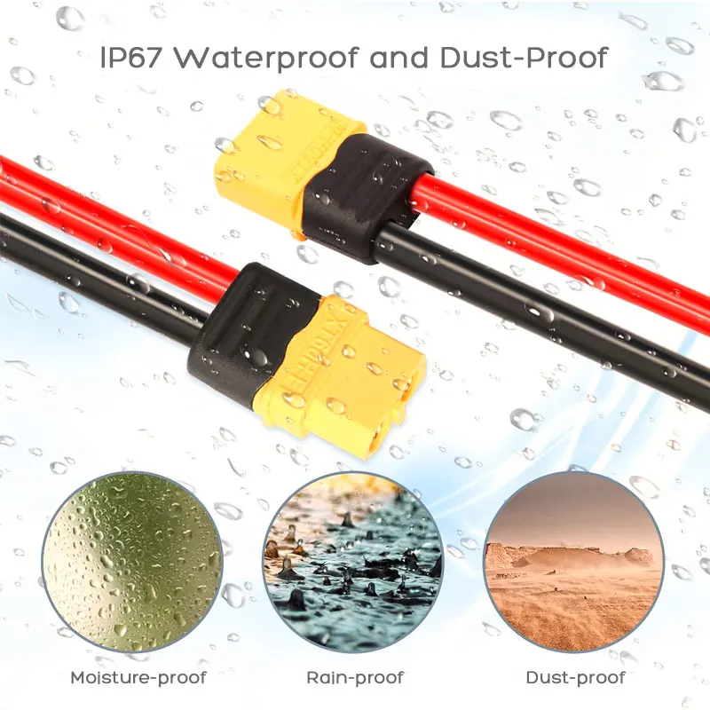 12AWG 1.5m/5FT XT60 Male to Female Extension Cable Compatible For ALLPOWERS Ecoflow Jackery Bluetti Anker Portable Power Station