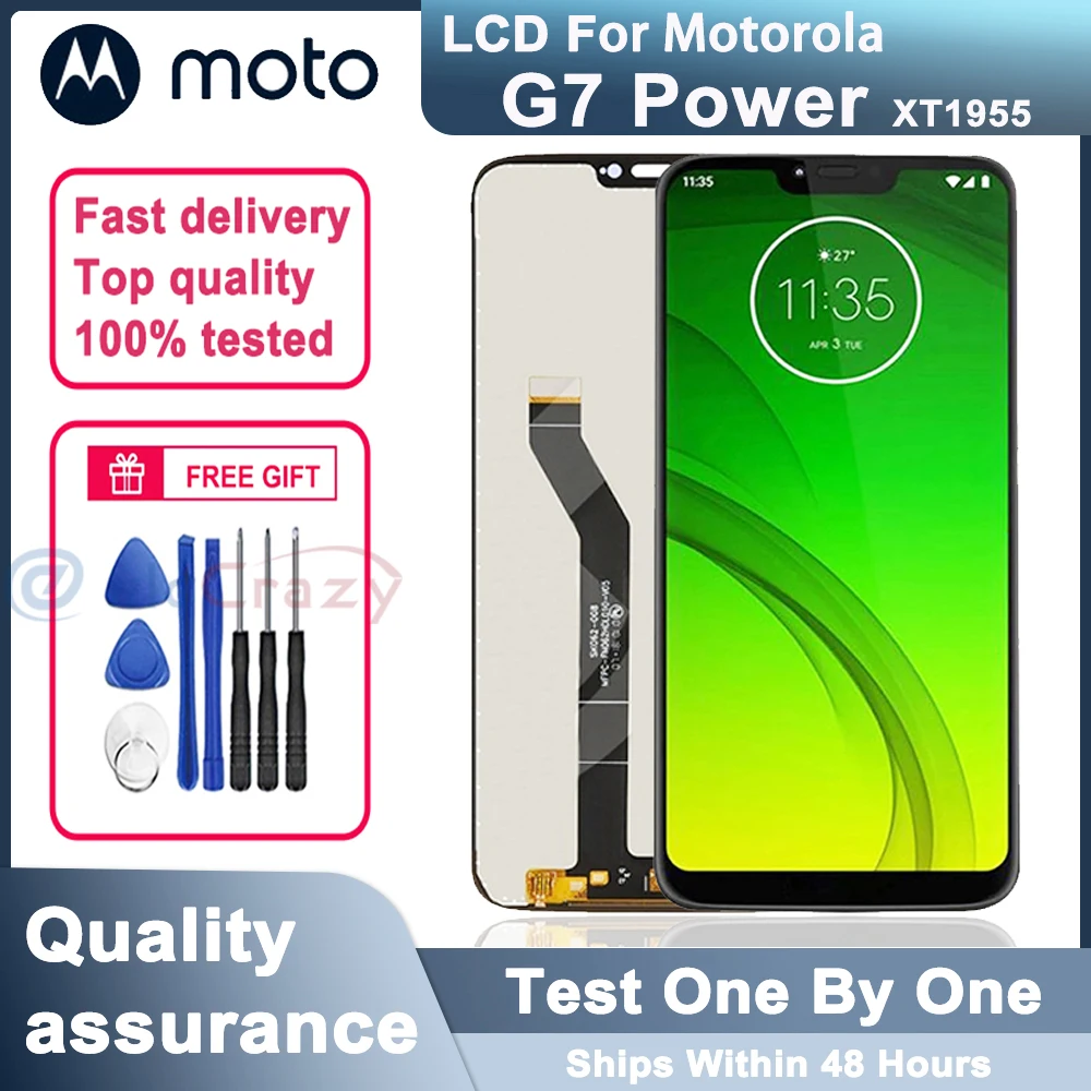 100% протестированный Оригинальный ЖК-дисплей 6,2 дюйма для Motorola Moto G7 Power XT1955, ЖК-дисплей с сенсорным экраном и дигитайзером в сборе, запасные части