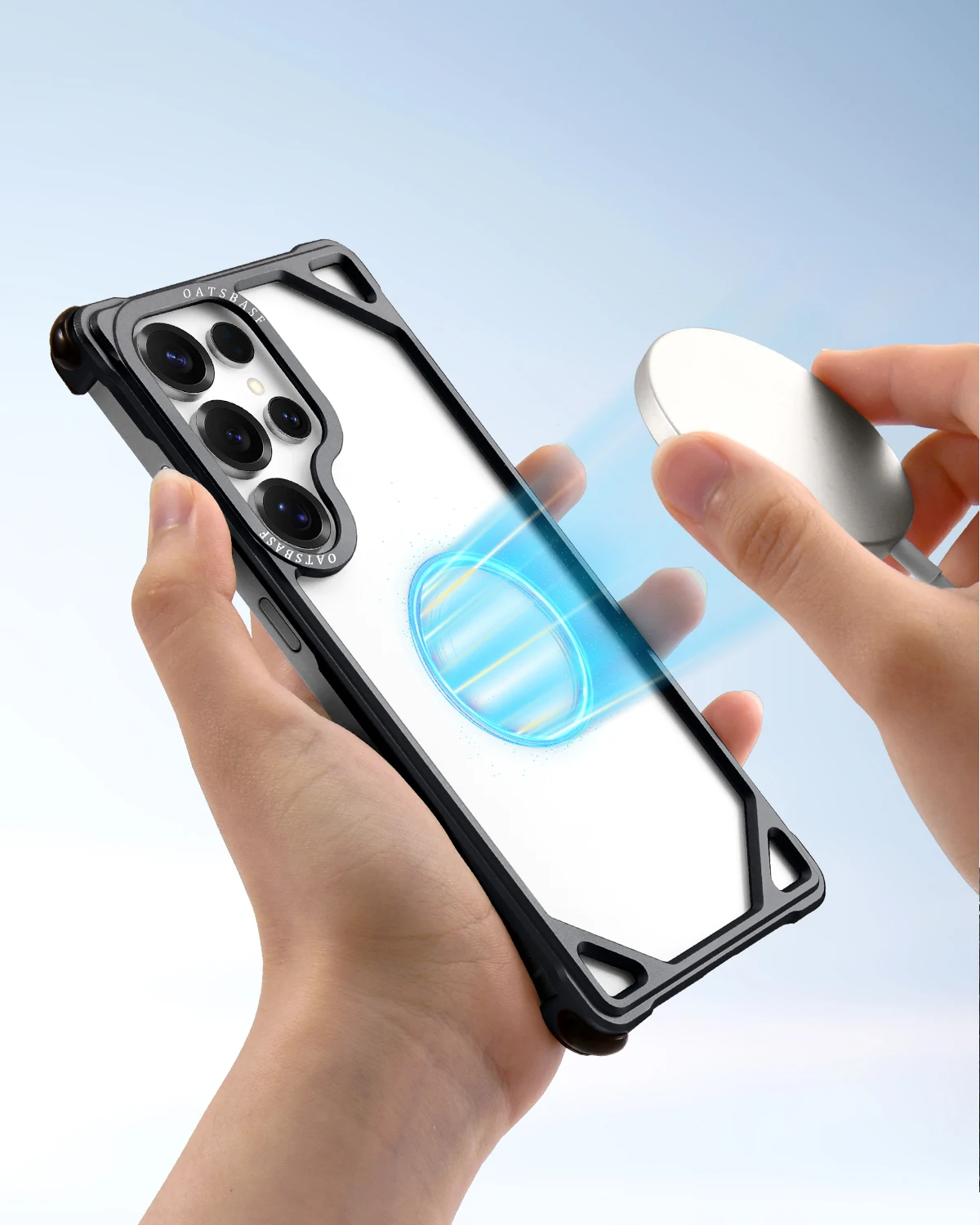 Eary Frameless Case for Samsung Galaxy S25 Ultra Minimalist Magnetic Metal Shell Aluminum Alloy Shockproof Protector Phone Cover