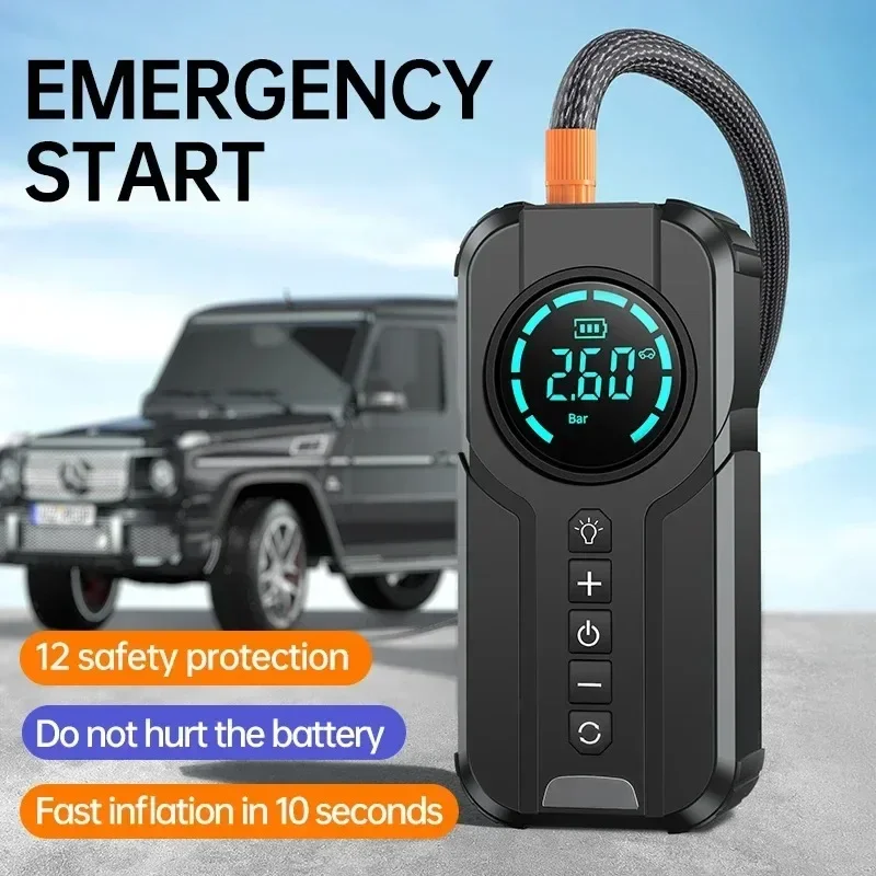 

Car Jump Starter Air Pump Multi-function,Emergency start power inflator,Portable Air Compressor Convenient Tire Inflator Starter