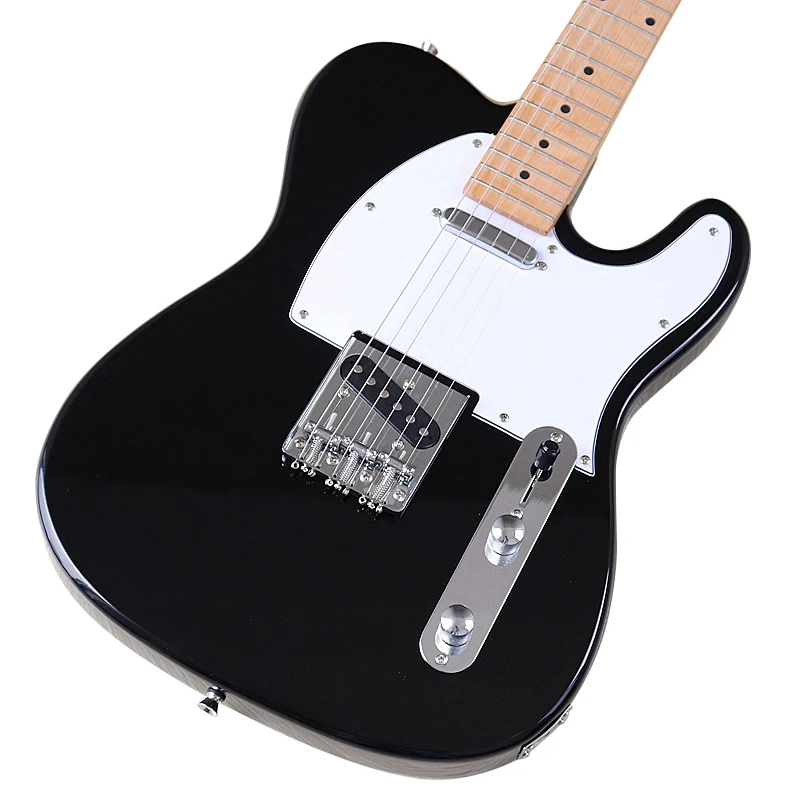 フルソリッドバスウッドボディエレキギター、6弦、高光沢、39インチ