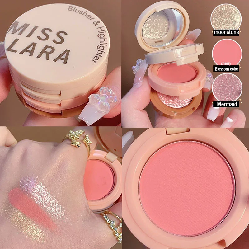 3 In 1 Matte Highlighter Blush Palette Pearly Shiny Eyeshadow Shiny Multifunzionale Face Makeup Palette Cosmetici Femminili