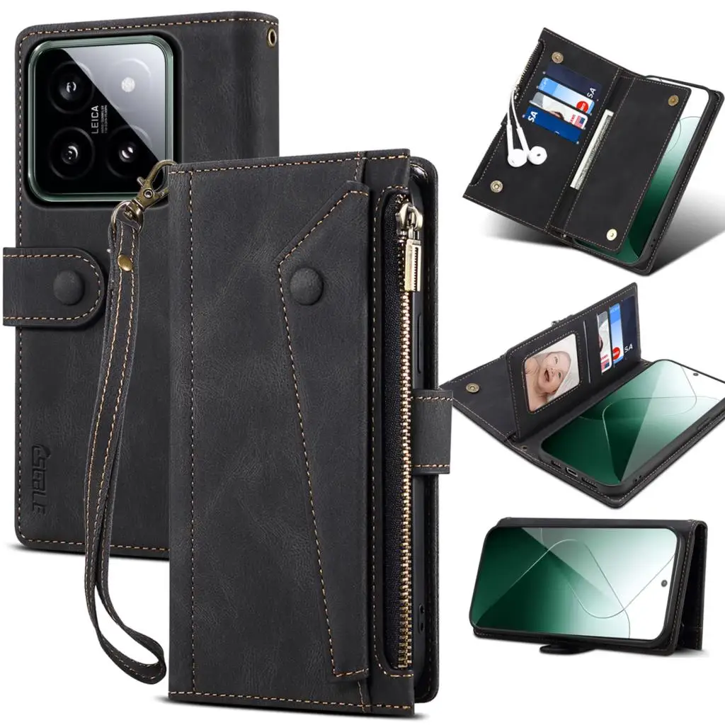 

Кожаный чехол-книжка для Xiaomi Mi14 Pro Mi 14 13