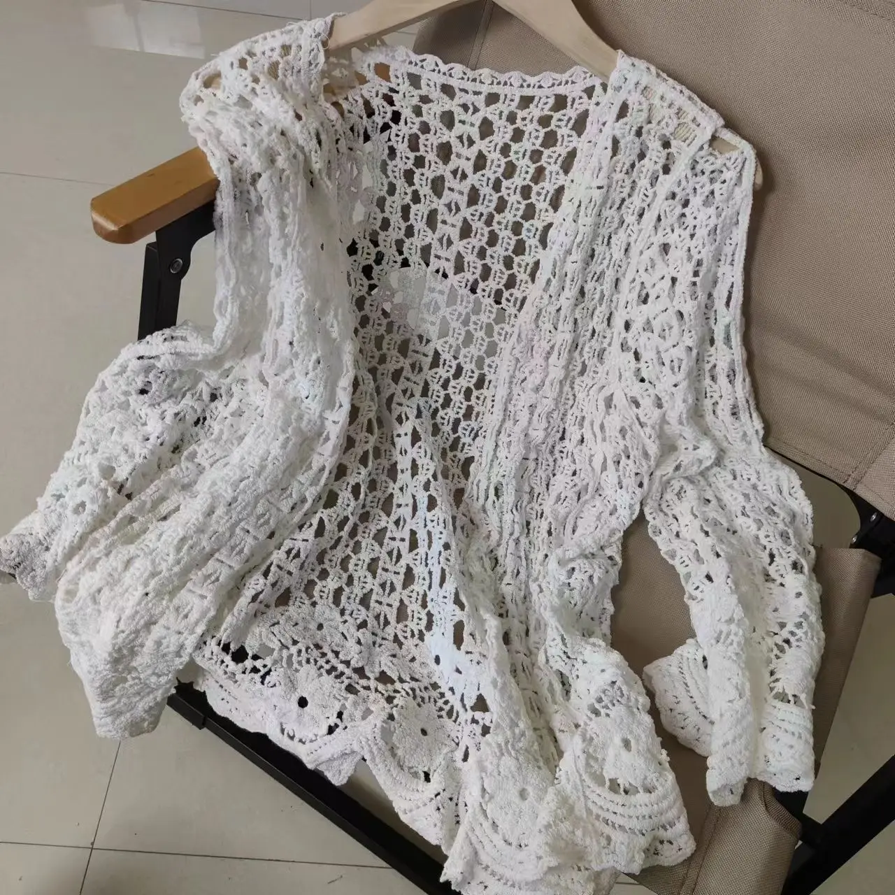 

Женский трикотажный кардиган, тонкий короткий жакет с длинным рукавом и юбкой, Солнцезащитная шаль, лето 2023