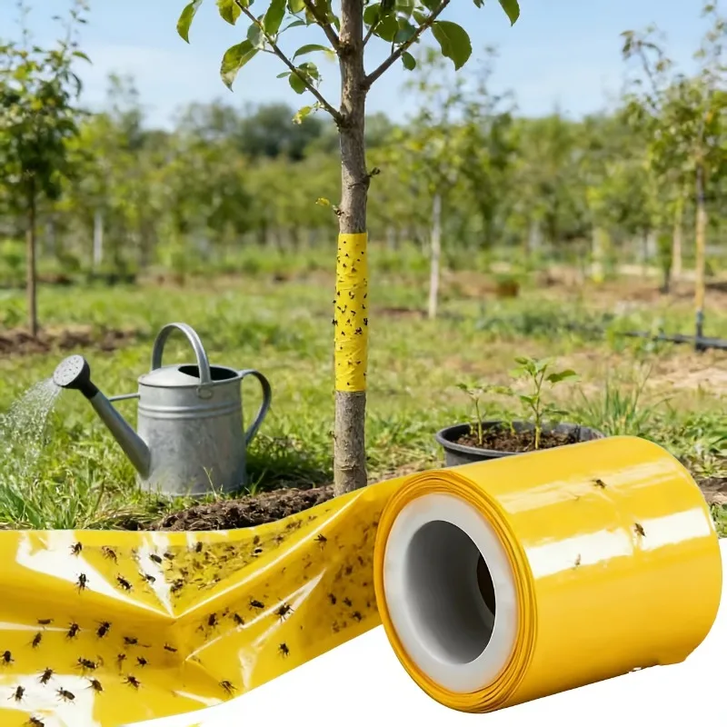 1 Roll of Self-Adhesive Tree Pest Control Tape (10cm Wide, 5m Long) Suitable for Apple Cherry Trees Used for Garden Protection