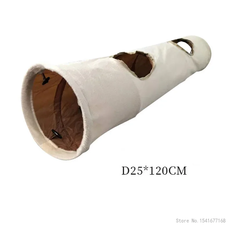 Oxford Cloth Collapsible Cat Tunnel, Plush Pet Tunnel, Drill Hole, Rolling Ground, Chinchilla Toy, Cat Escape, 1Pc