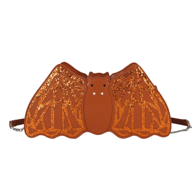 New 202 Faionable Punk Sle Bat Animal Embroidery Sequin Bag Novel k Series Handbag Unbranded ular Women's Bag