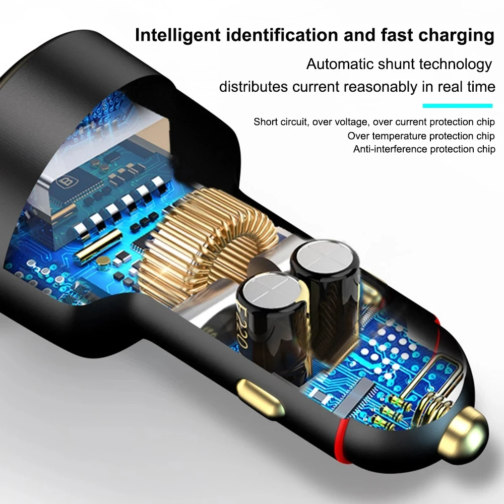 PSDA 3D UV Dual USB Super Car Charger Cigarette 200W LED Display USB Quick Charge 3.0 For IPhone OPPO Samsung HUAWEI Xiaomi