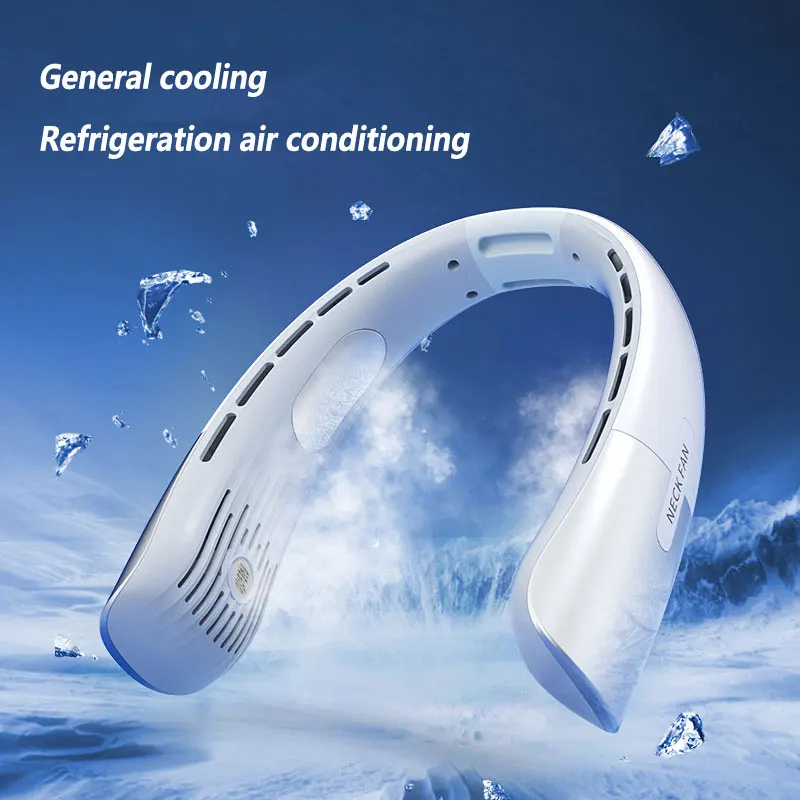 

Bladeless Hanging Neck Fan USB Rechargeable Portable Air Conditioner 5-Speed Digital Display Outdoor Camping Silent Electric Fan