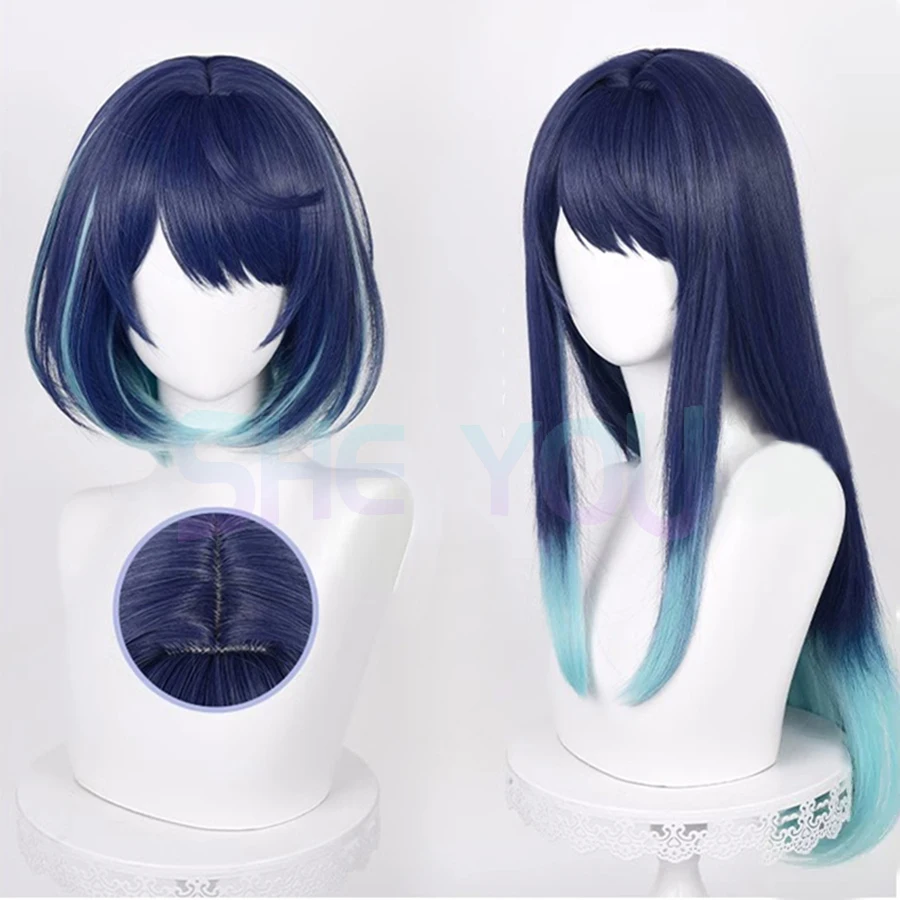 

Парик для косплея Oshi No Ko Kurokawa Akane, 70 см, длинный парик, черный, синий, серый, парик для косплея аниме, термостойкий синтетический парик