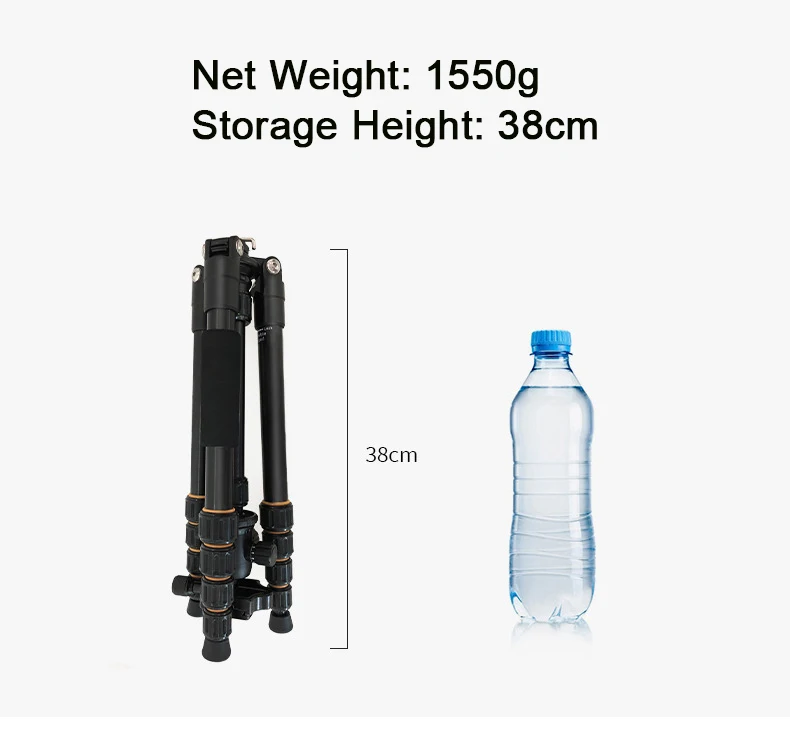 캐논 니콘 DSLR SLR 디지털 카메라용 고속 플레이트 마운트 팬 헤드, 여행용 셀프 삼각대, 알루미늄 높이 60 인치 155cm 스탠드
