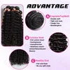 Luvin 30 32 36 40 Inch Deep Wave Human Hair Bundles Brazilian Remy Unprocessed Weaving Curly Hair Bundles Weave Extensions Deals 2