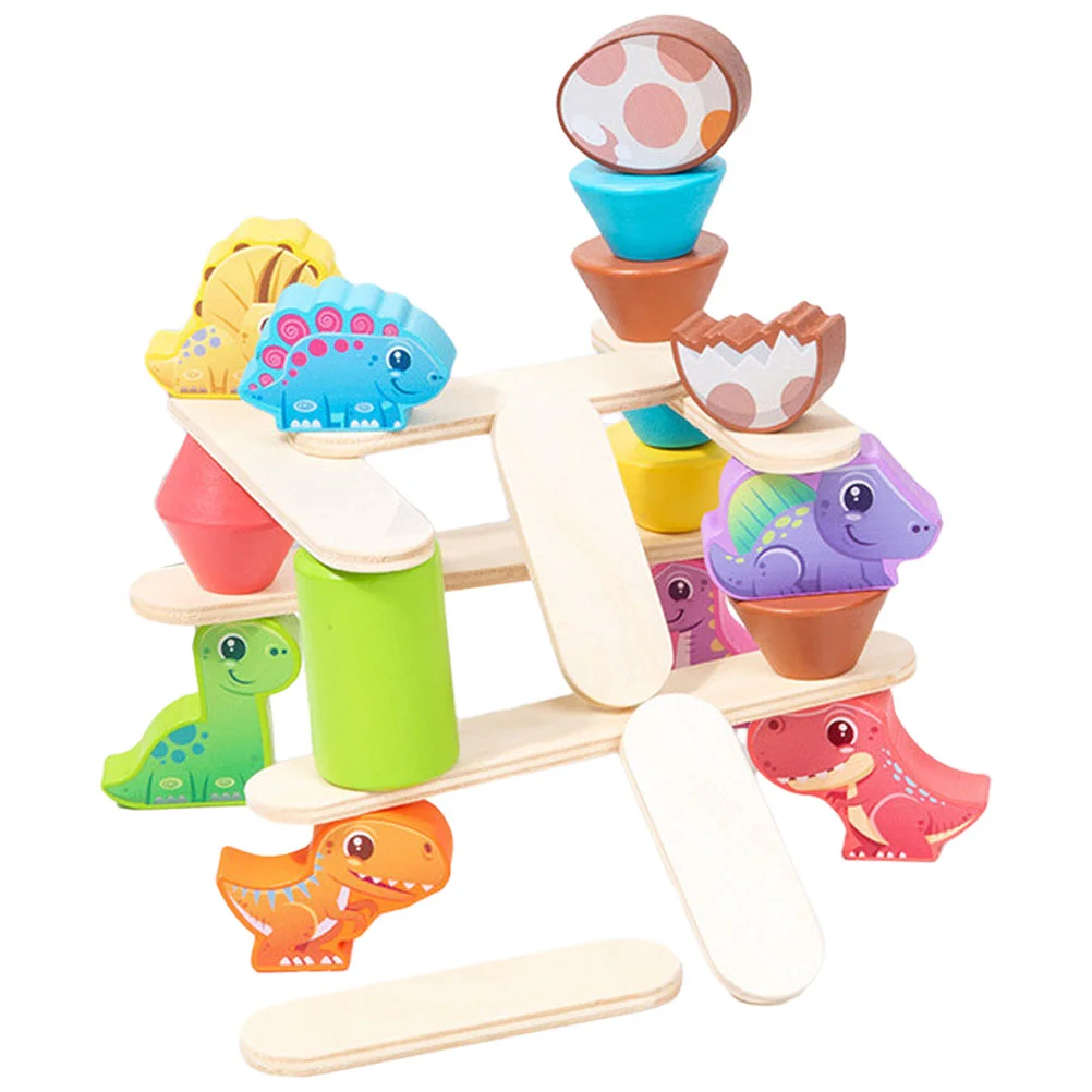 

1 Set Children Dinosaur Stacking Games Toy Colorful Wooden Dinosaur Balance Toy