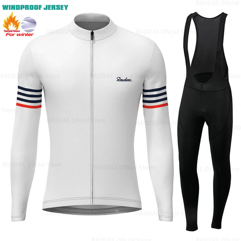 RAUDAX Winter Windproof Fleece Jersey Long Sleeve Warm Cycling