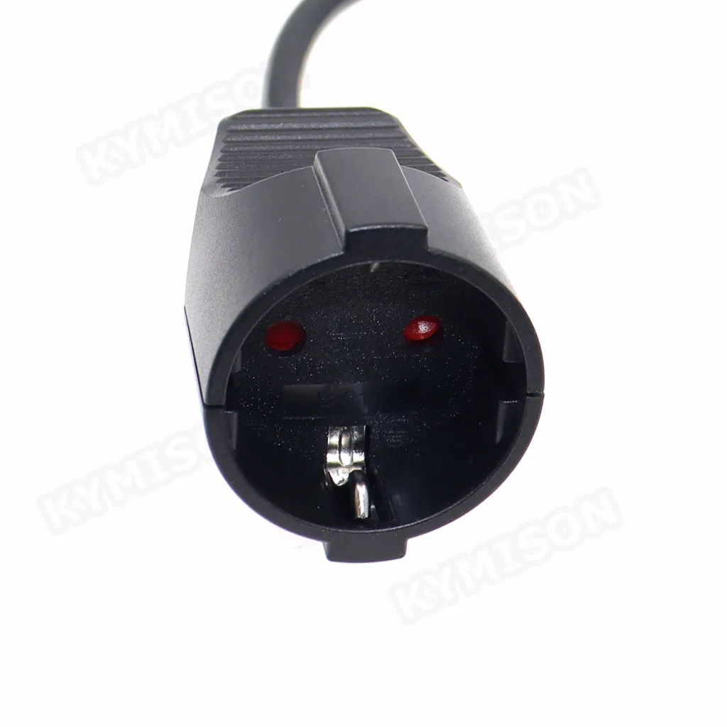 Фото EU Schuko socket to IEC C14 male Plug PDU UPS Cable 0,3 m C14 кабель питания C14 к Европейскому сетевому кабелю переменного тока №5