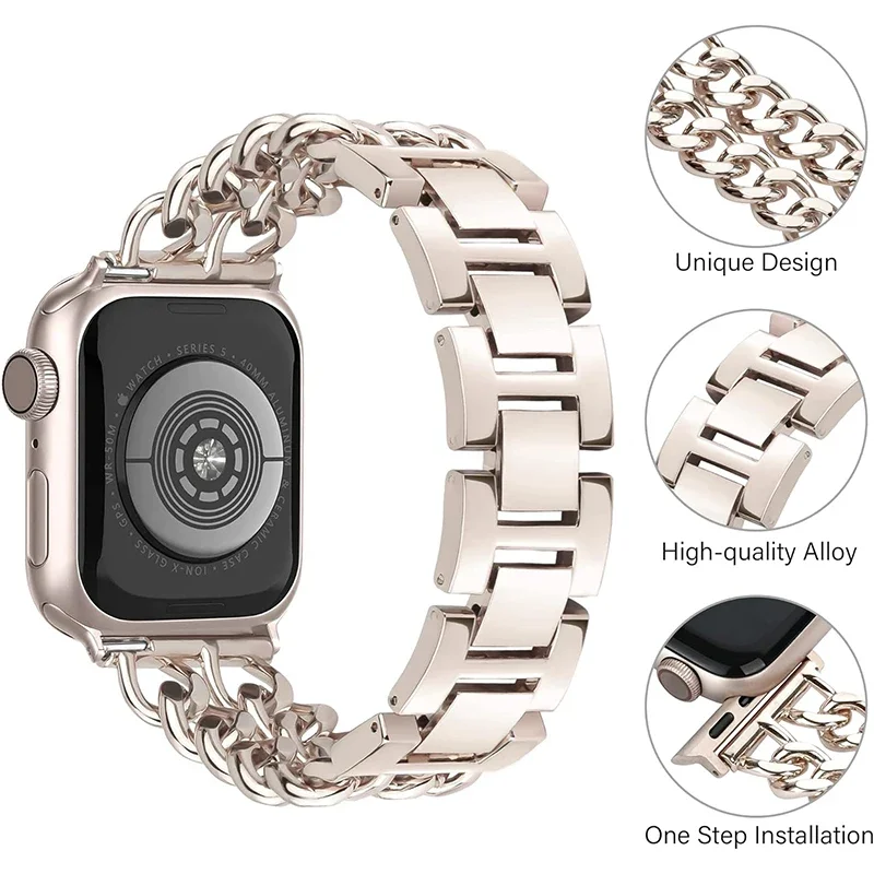 Stainless Steel Metal Chain Apple Watch Strap Bracelet