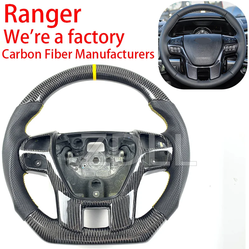 

For Ford ranger roadrunner explorer steering wheel carbon fiber custom leather 2010 2011 2012 2013 2014 2015 2016 2017