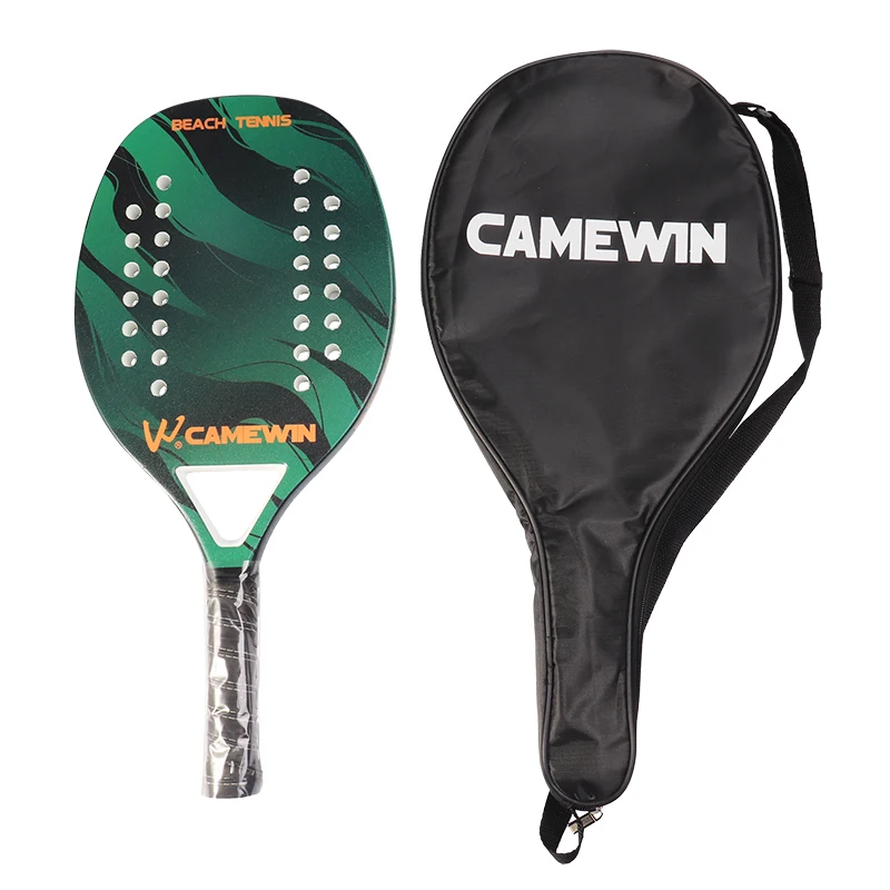 2021 Adult Professional Full Carbon Beach Tennis Paddle Racket Soft EVA Face Raqueta With Bag Unisex Equipment Padel Camewin