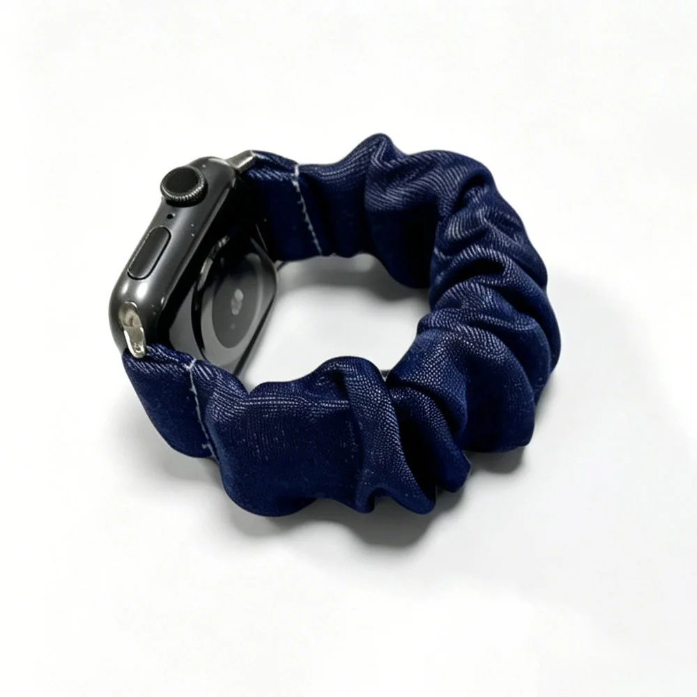 Denim Fabric Scrunchie Bracelet Strap