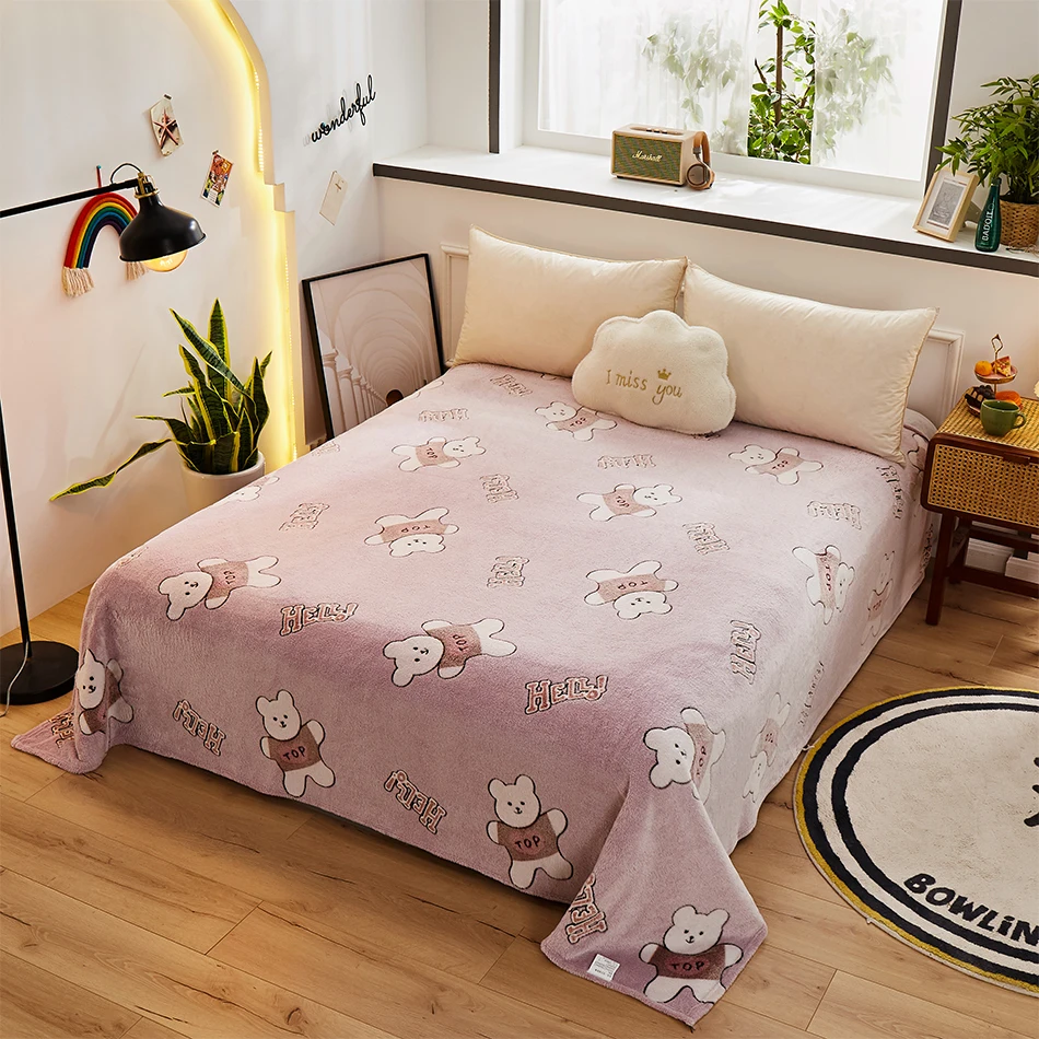 Sábanas cálidas de invierno, colcha de lana agradable para la piel, manta para  sofá, colcha acolchada de franela, Sábana plana para cama, ropa de cama  para sofá - AliExpress, image size:950x950