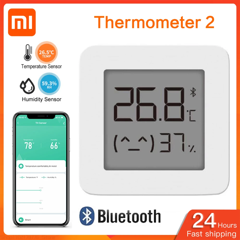 Xiaomi mijia bluetooth termômetro higrômetro 2 interior sem fio inteligente monitor de