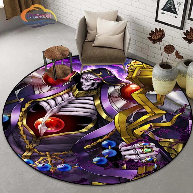 

Japanese popular animation Overlord Series wallpaper round rug 3D Printing Living Room Doormat Non Slip Chair Cushion carpet