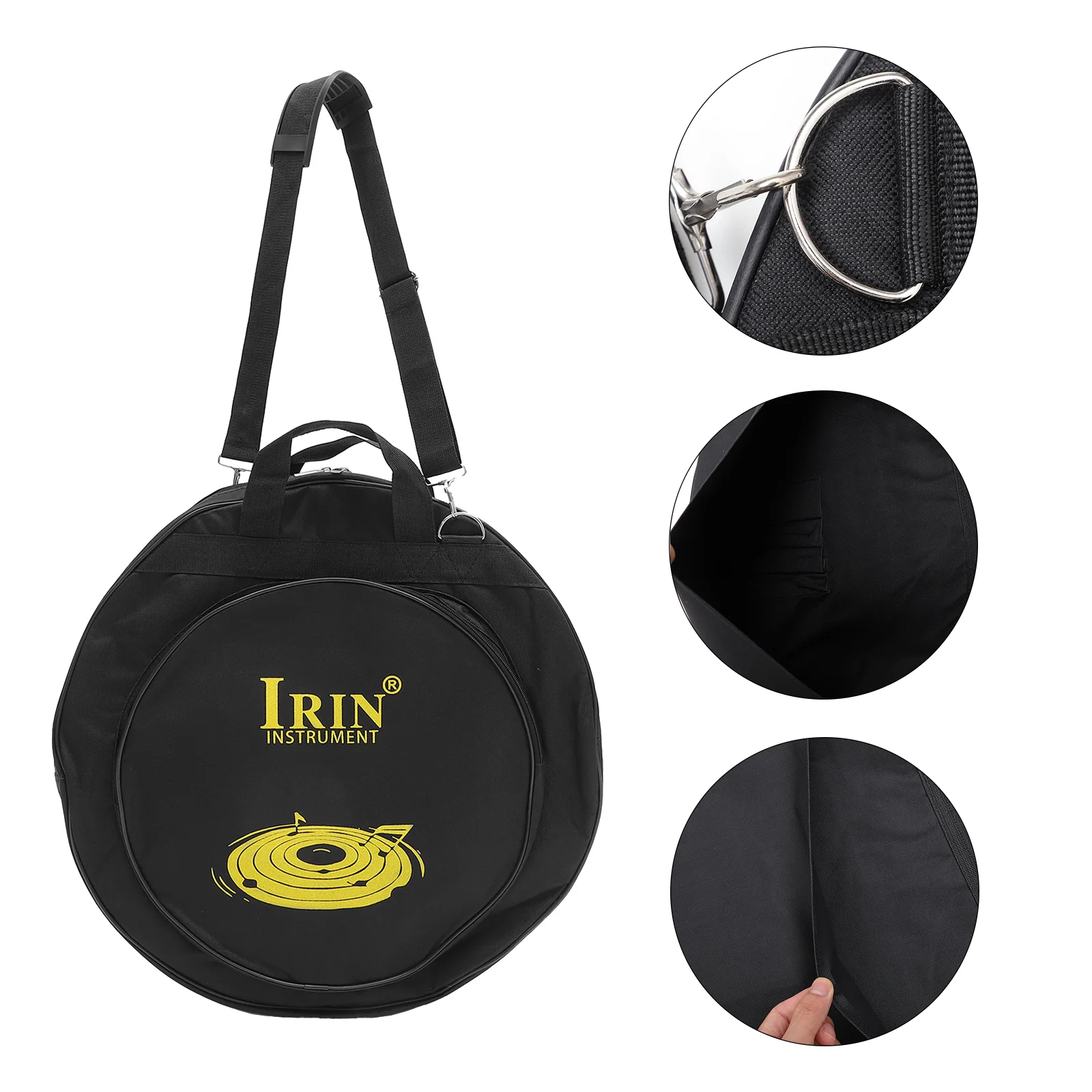 

Black Tote Bag Inch Cymbal Handbag With Padded Divider Round Instrument Storage Bag Multifunction For Drum Cymbal Instrument