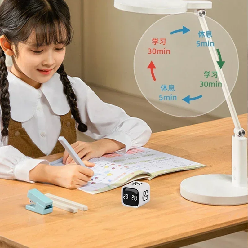 Productivity Cube Timer Gravity Sensor Flipping LED Display 4 Preset Time Dual Modes Countdown Cooking Study Mini Digital Timer digital timer visual timer