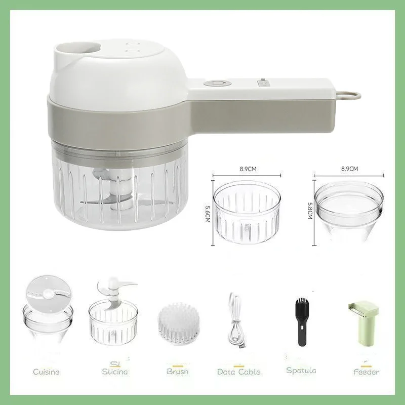 Vegetable Chopper 1PC Household Multifunctional USB Rechargeable Garlic Beater Cooker Peeler Brush Dish Whisk Handheld Cooker