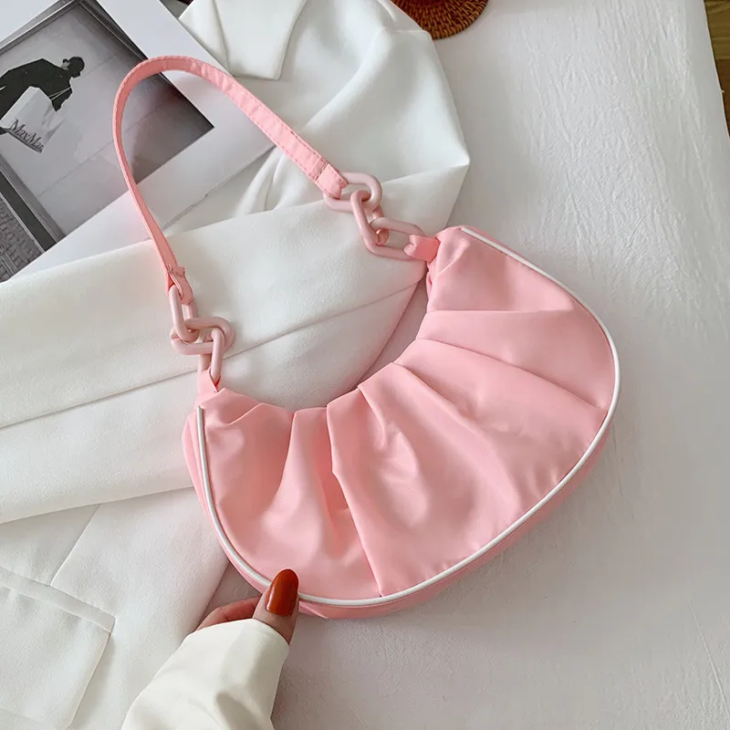 

Women Armpit Bags 2022 Summer New Fashion Korean Style Small Bag Cloud Bag Fold Messenger Bag