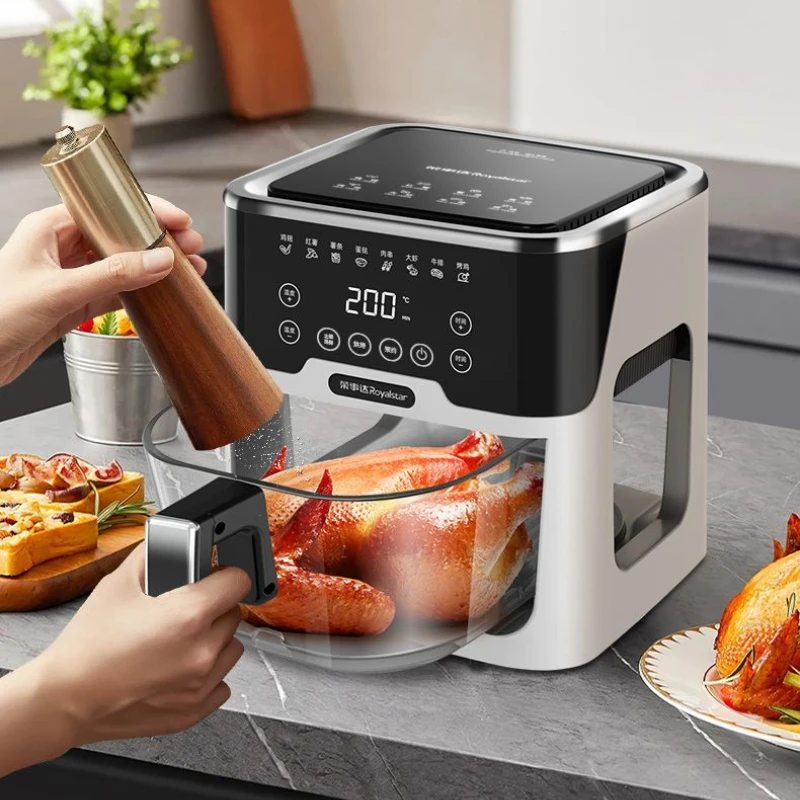 Air fryer panoramic view. Home use. . Fully automatic. Large capacity. High borosilicate glass. Electric fryer.