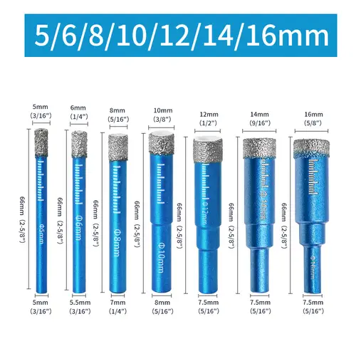 Diamond Brazed Dry Drilling Bit Porcelain Cup Saw Ceramic Marble Granite Tile Hole Opener Hole Saw Cutter 1Pc 5-16mm Round Shank - Image 18