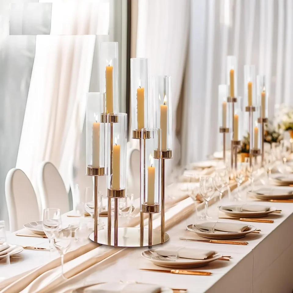 Tanlade Confezione Da 6 Candelabri Da Tavolo Dorati Per San Valentino Candelabri 684516
