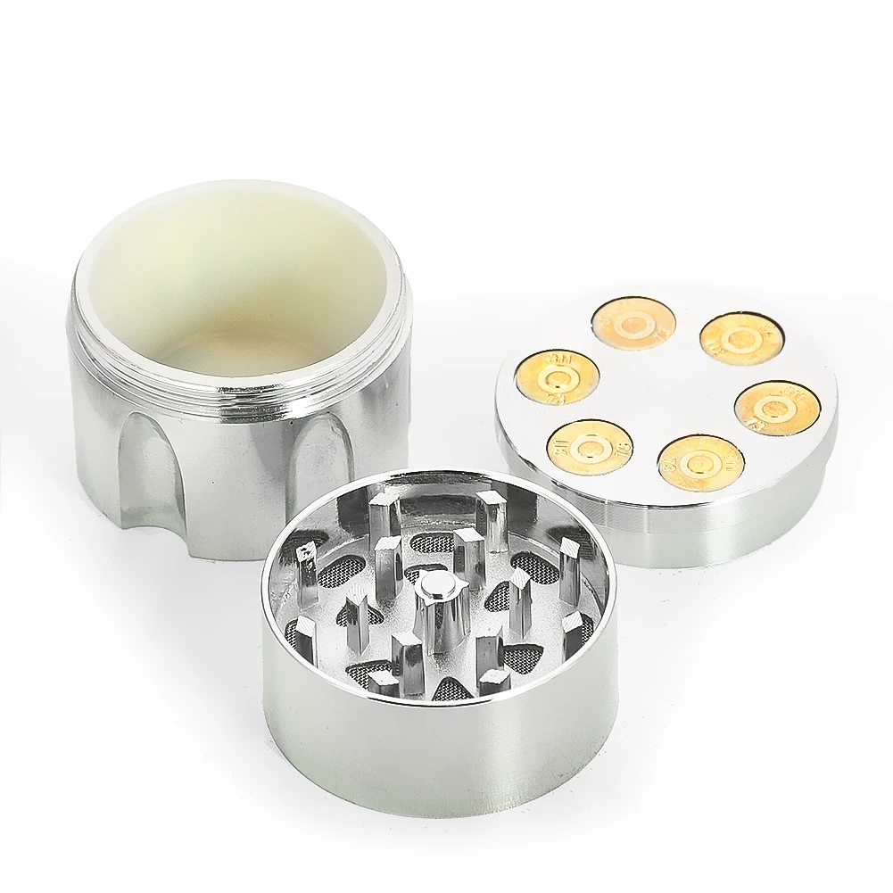 40mm Zinc Alloy Herb Grinder 3 Layer Bullet Shape Spice Miller