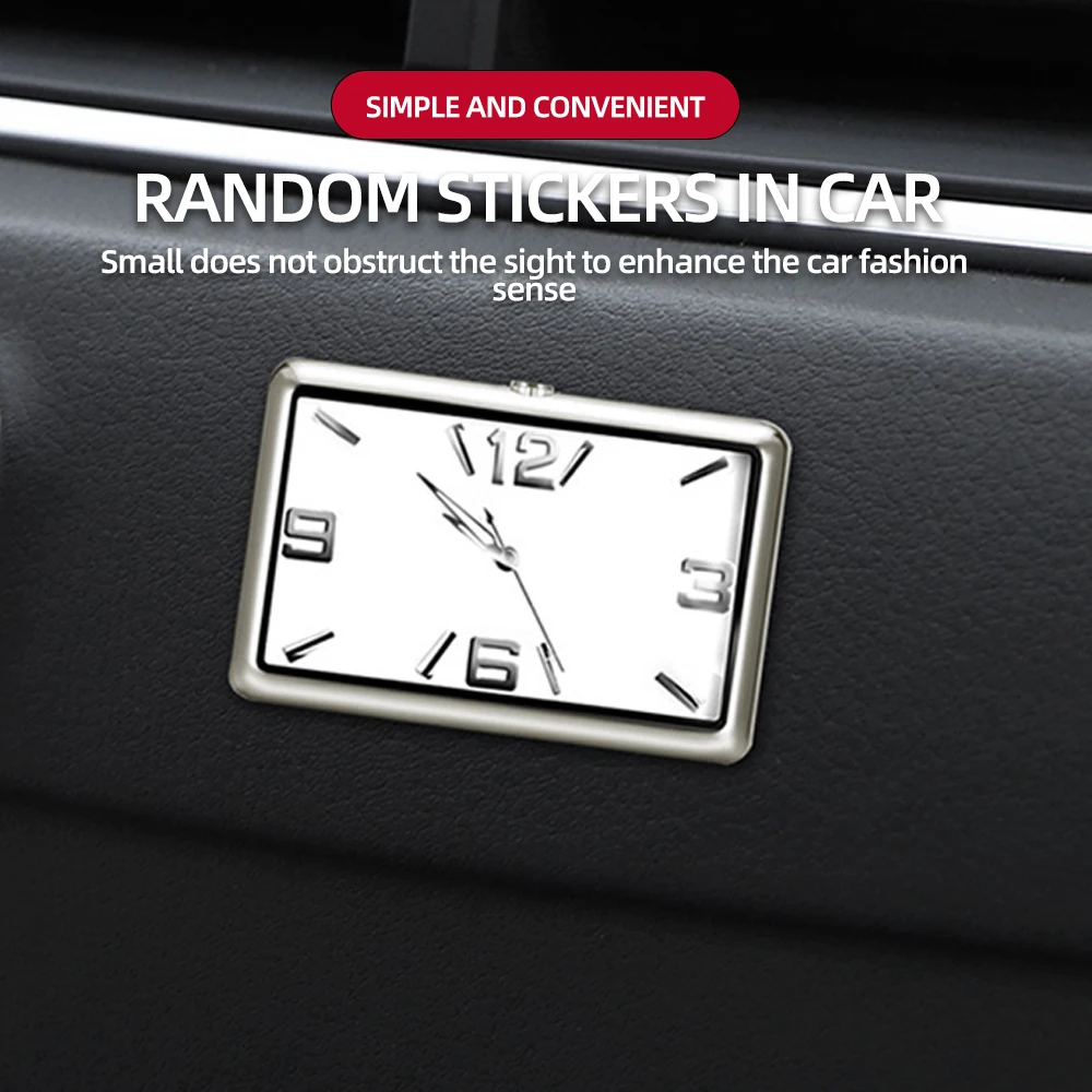Car Clock Air Outlet Dashboard Clock Car Clock Thermometer Fashion Car Clock Dashboard Quartz Watch Sticker Strap On Air Vent On-board Truck Off Road Caravan Marine Automotive Accessories