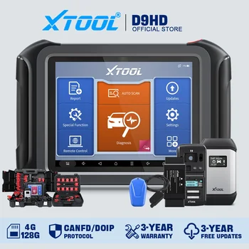XTOOL D9HD Full Set Automotive Scanner For 12V Car 24V Heavy Duty Trucks Car Diagnostic Tools ECU Coding Bi-Directional Scanner